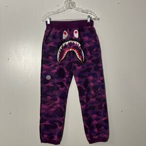 A Bathing Ape Bape Sweatpants Joggers Purple Camo 100% Cotton Mens Size Medium